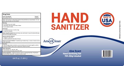 Americlean 64oz Label (Job 59896 Hand Sanitizer Americlean 64oz Walker (2))